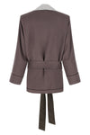 houndstooth patterned viscose satin blazer