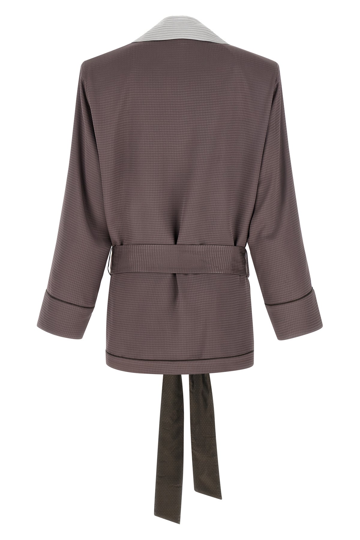 houndstooth patterned viscose satin blazer