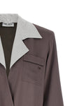 houndstooth patterned viscose satin blazer