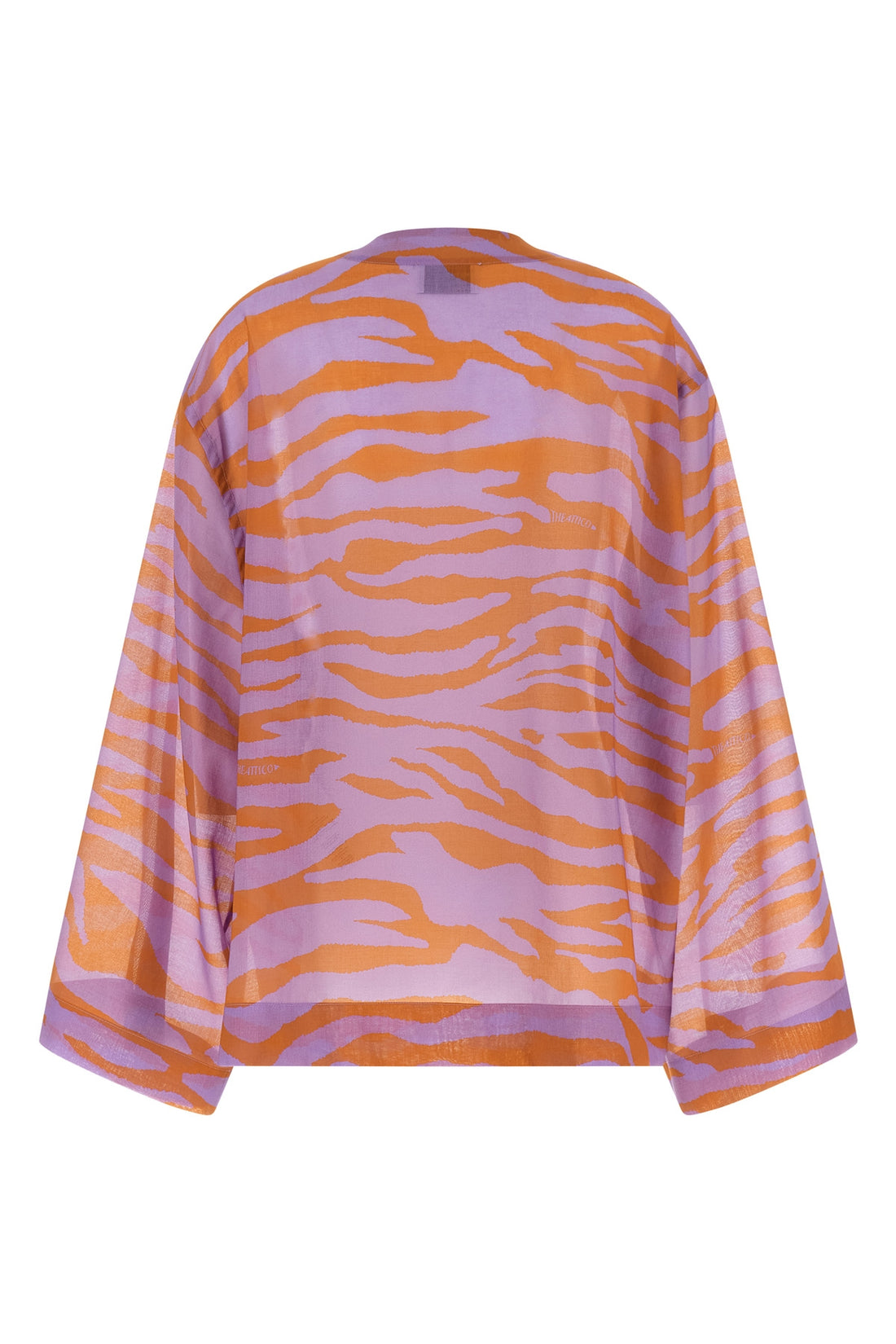 THE ATTICO 38 il primo bagno blouse in light all-over animal print cotton muslin
