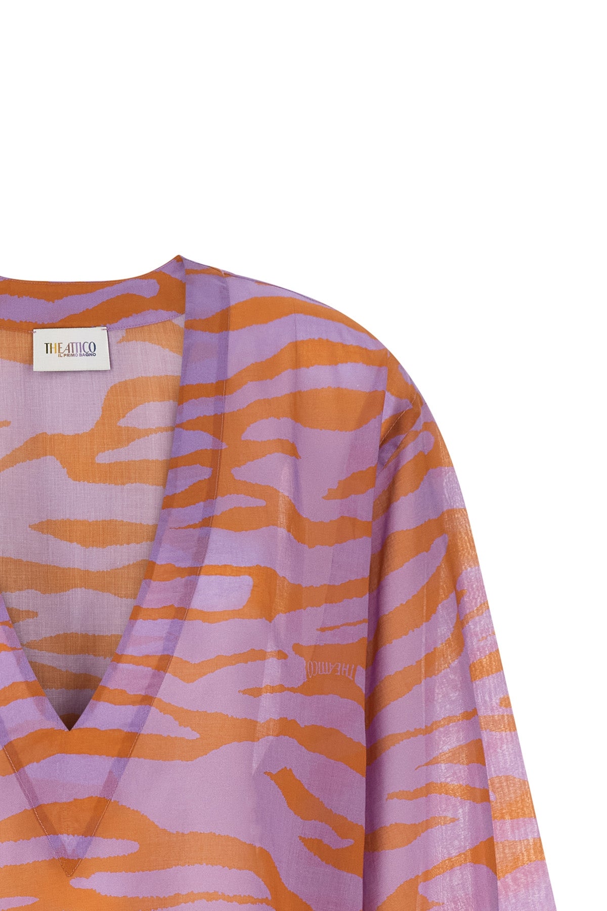 il primo bagno blouse in light all-over animal print cotton muslin