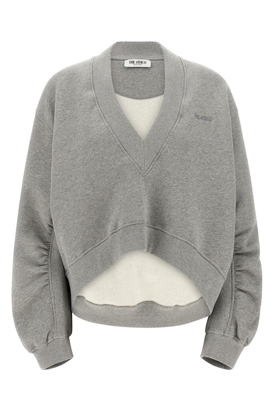 THE ATTICO 36 mélange fleece cotton sweatshirt