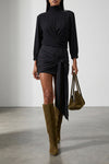 silk blend crepe top