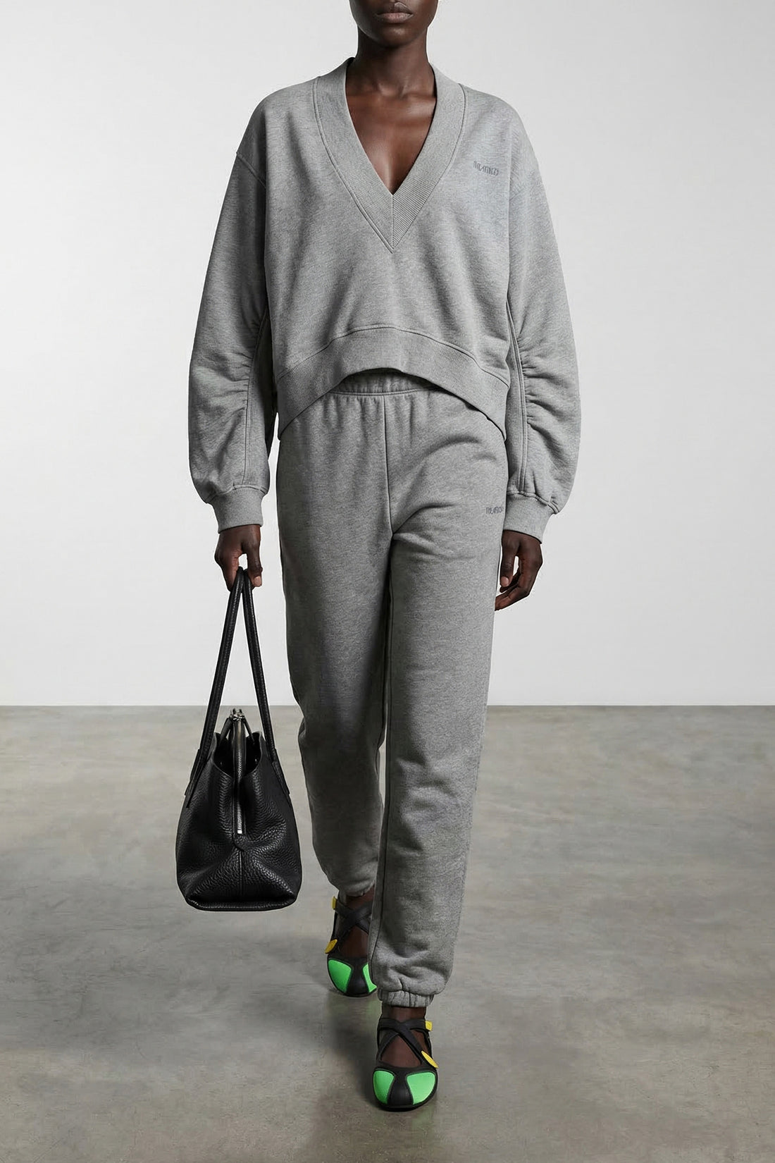 THE ATTICO 42 mélange fleece cotton joggers