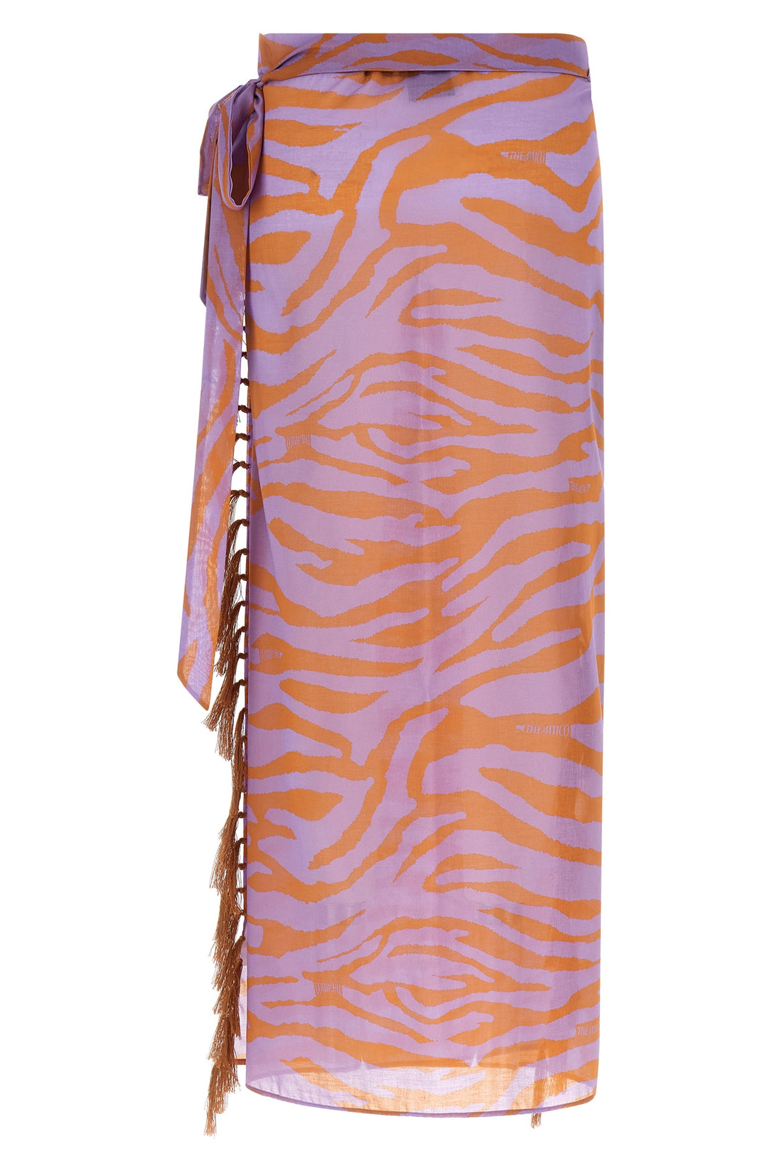THE ATTICO OS il primo bagno sarong skirt in light all-over animal print cotton muslin