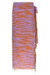 il primo bagno sarong skirt in light all-over animal print cotton muslin