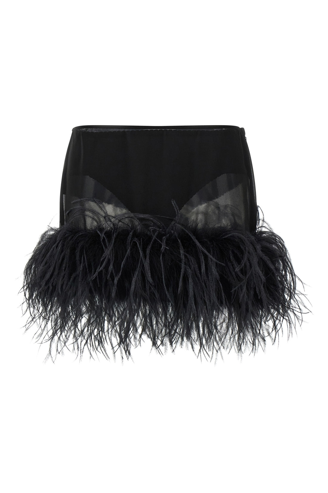 THE ATTICO 40 mini skirt in semi-transparent georgette