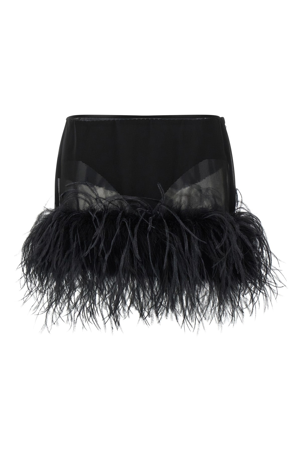 mini skirt in semi-transparent georgette