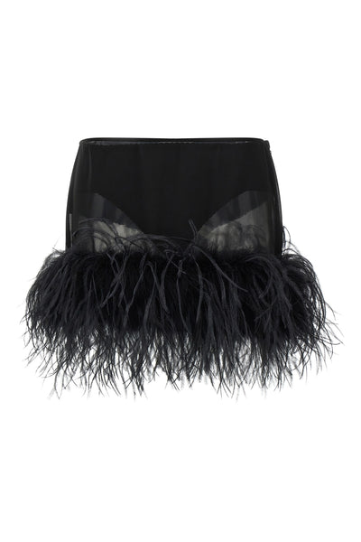 mini skirt in semi-transparent georgette