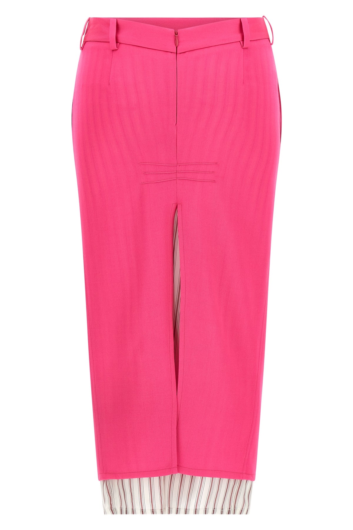 double layer midi skirt in wool gabardine