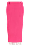 double layer midi skirt in wool gabardine