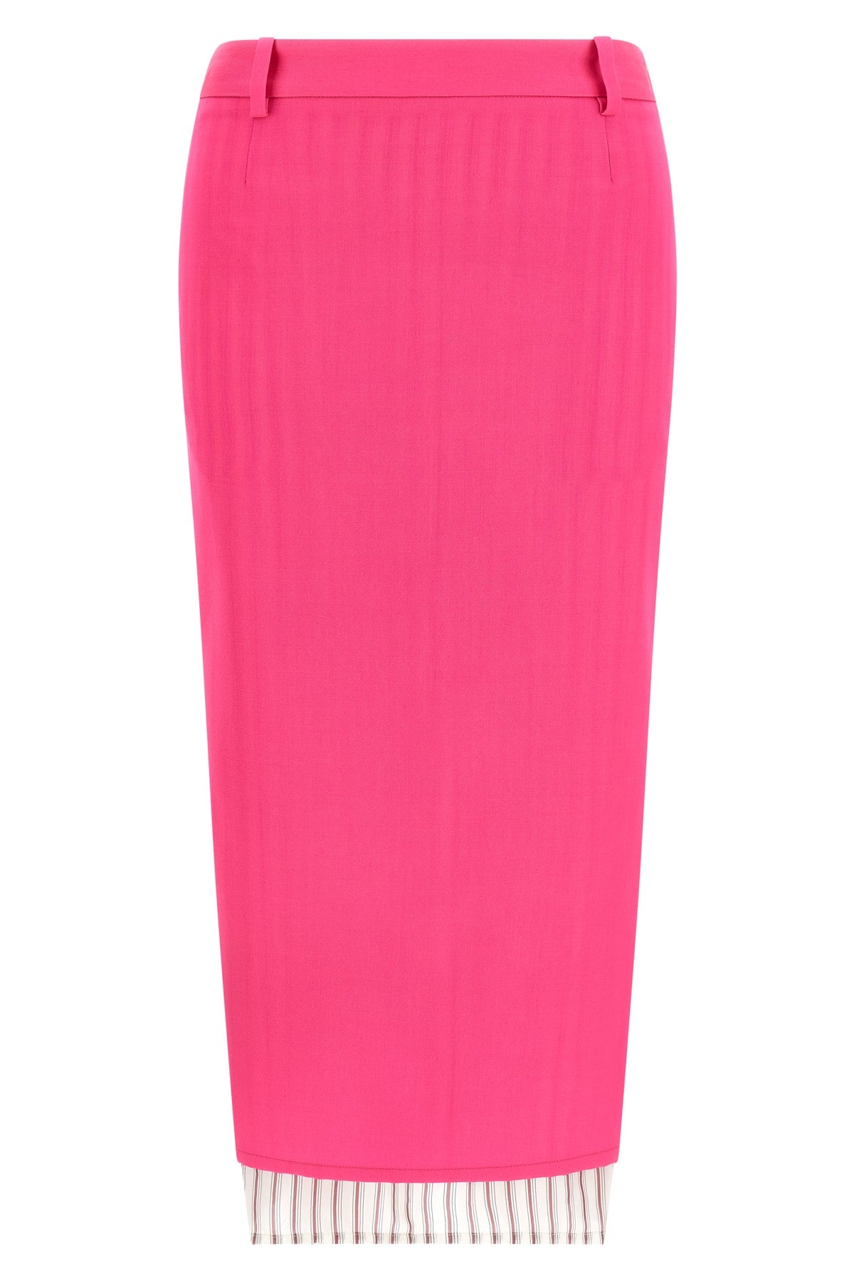 double layer midi skirt in wool gabardine