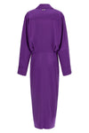 midi dress in rayon blend and shiny viscose
