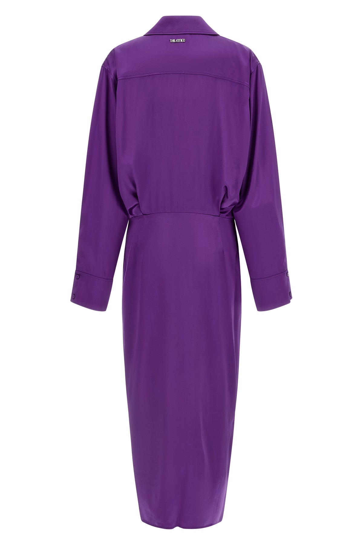 midi dress in rayon blend and shiny viscose