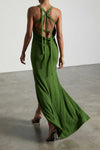 long dress in viscose and silk blend jersey