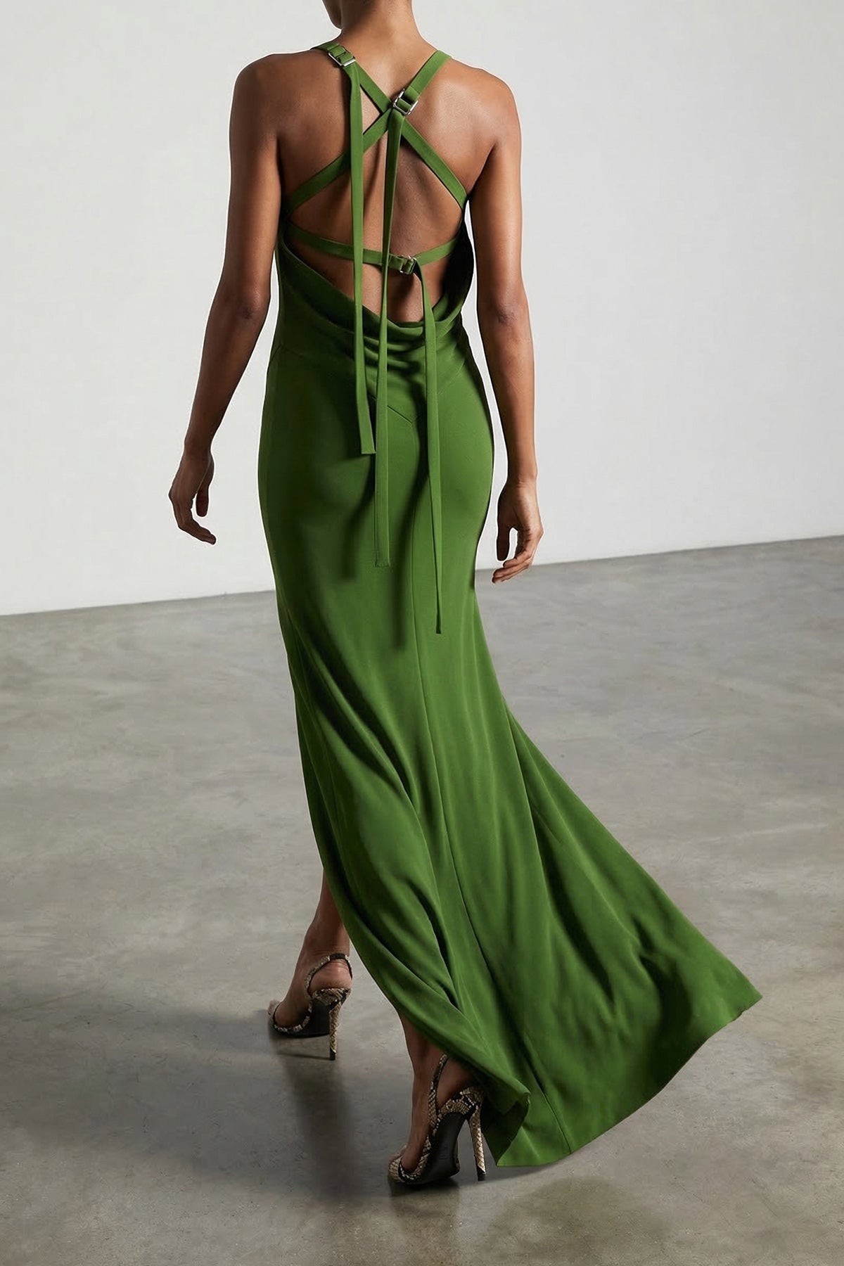 long dress in viscose and silk blend jersey