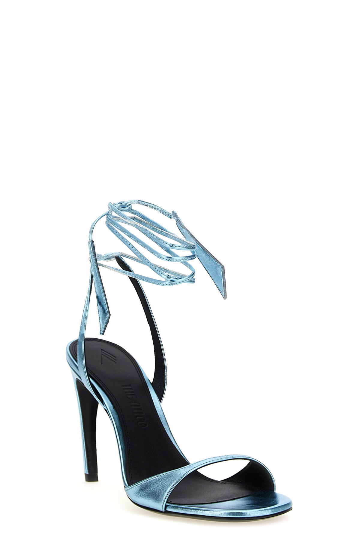 ora laminated leather sandals