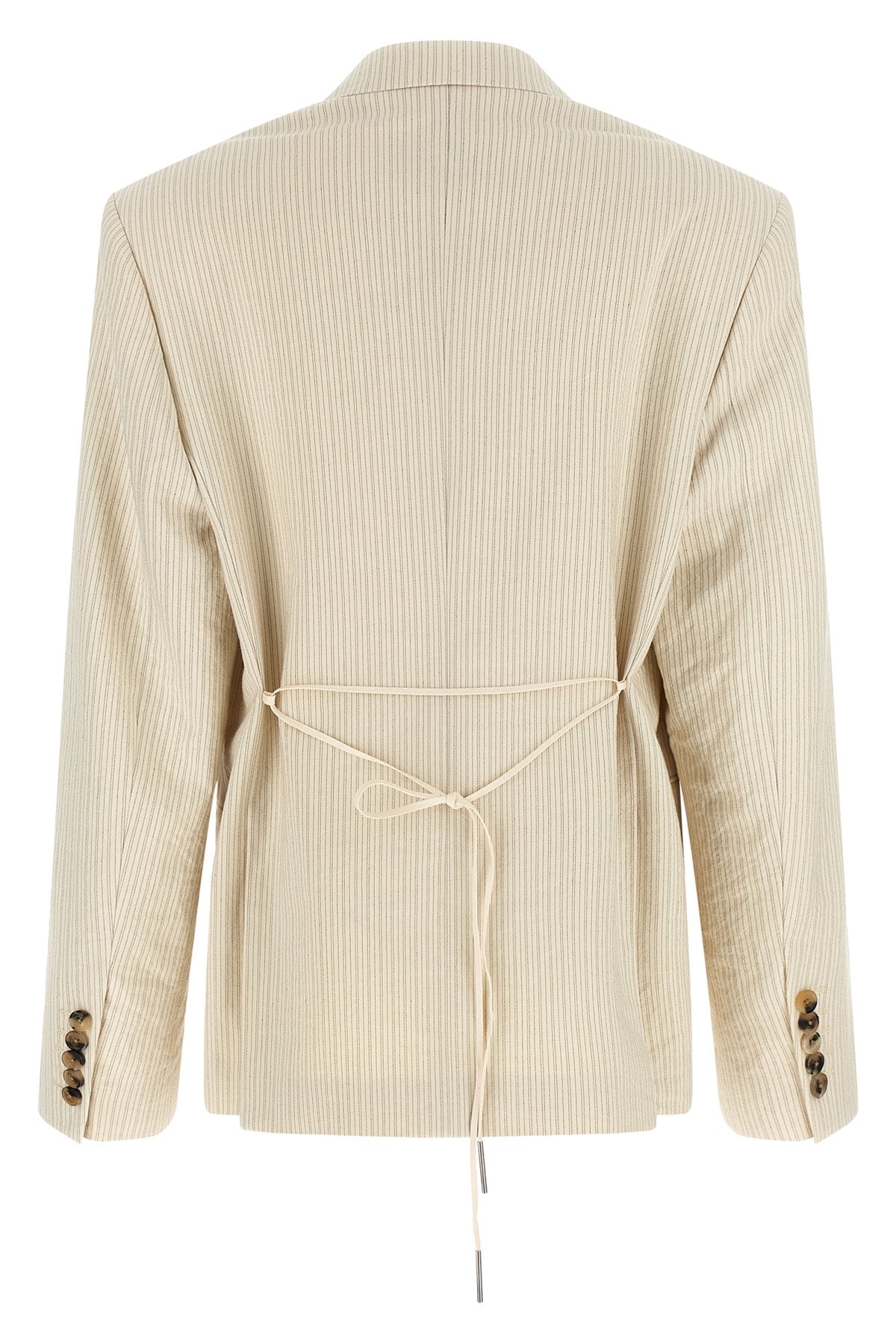 bosea bis striped crinkled cotton blend blazer jacket