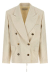 bosea bis striped crinkled cotton blend blazer jacket