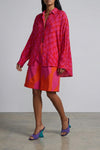 casia shirt in all-over soft ellipses print viscose twill