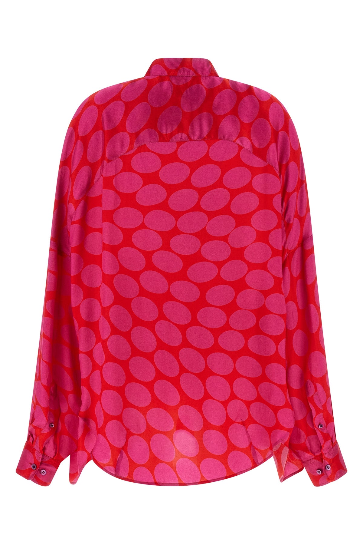 casia shirt in all-over soft ellipses print viscose twill