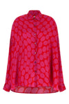 casia shirt in all-over soft ellipses print viscose twill