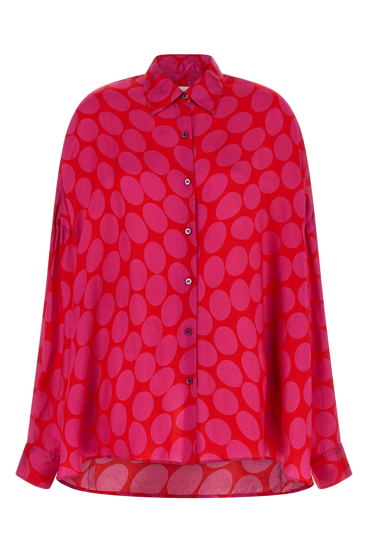 casia shirt in all-over soft ellipses print viscose twill