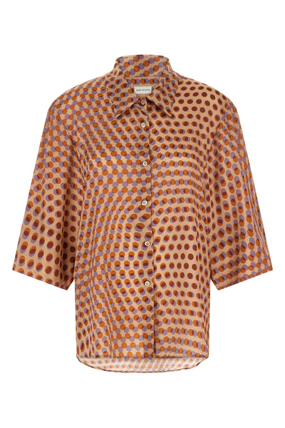 clea shirt in silk twill