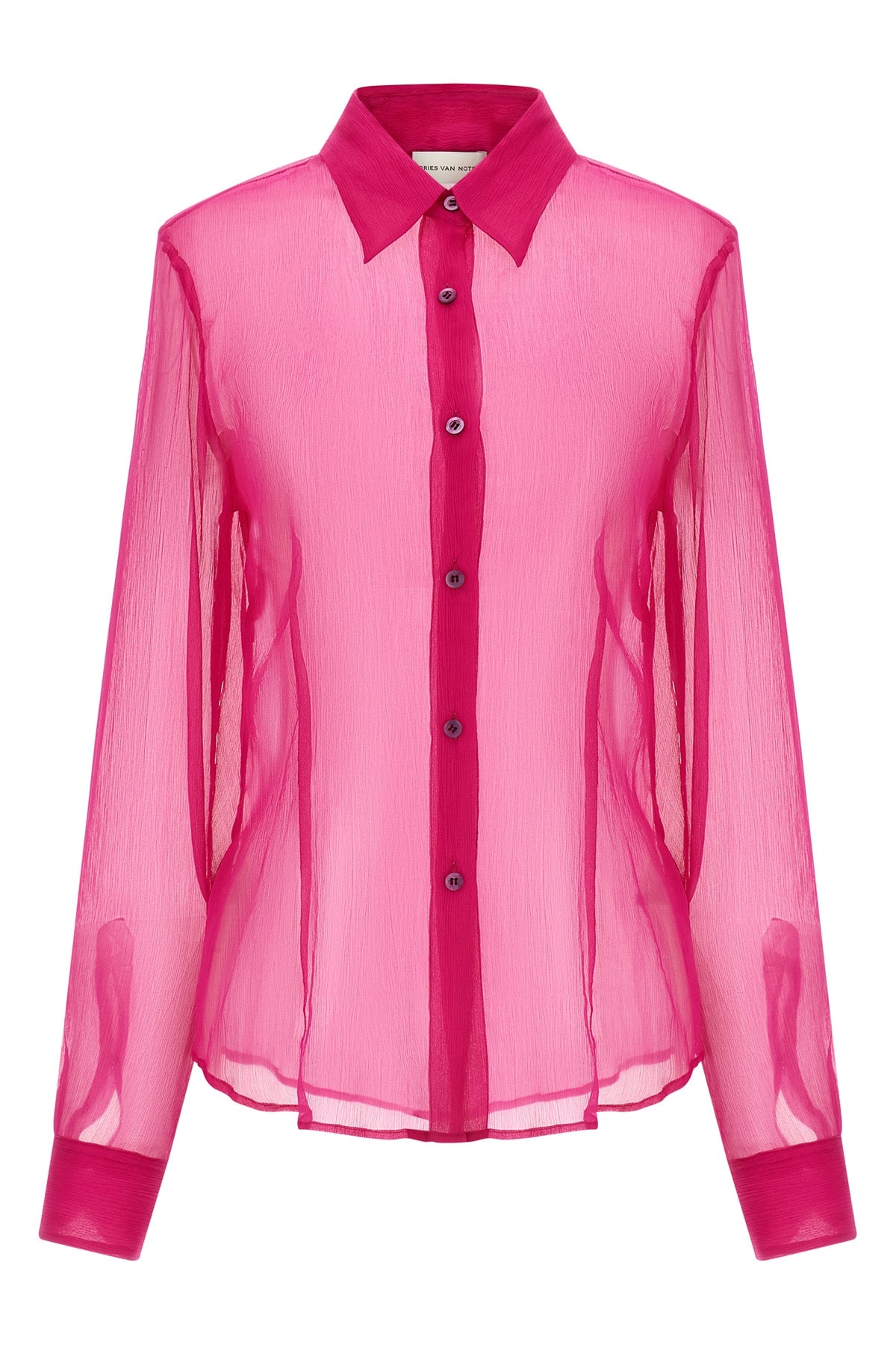 cloudy semi-transparent washed silk muslin shirt