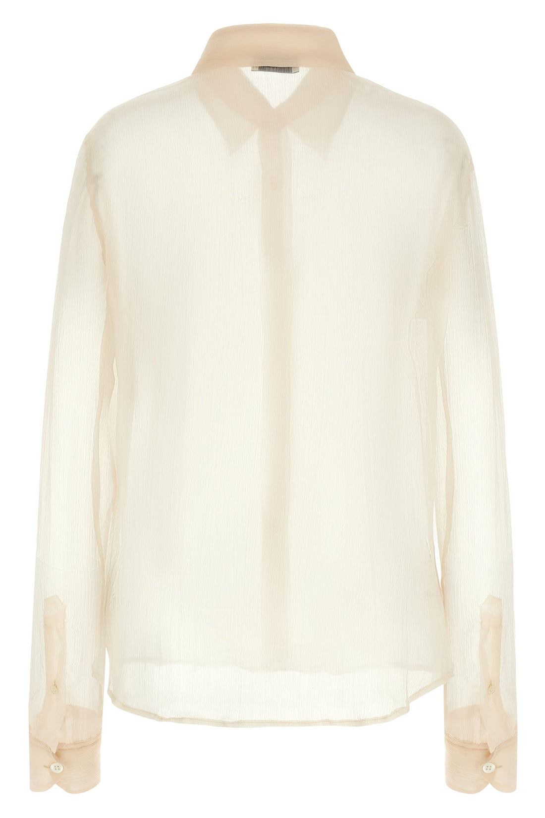 DRIES VAN NOTEN 38 cloudy semi-transparent washed muslin silk shirt