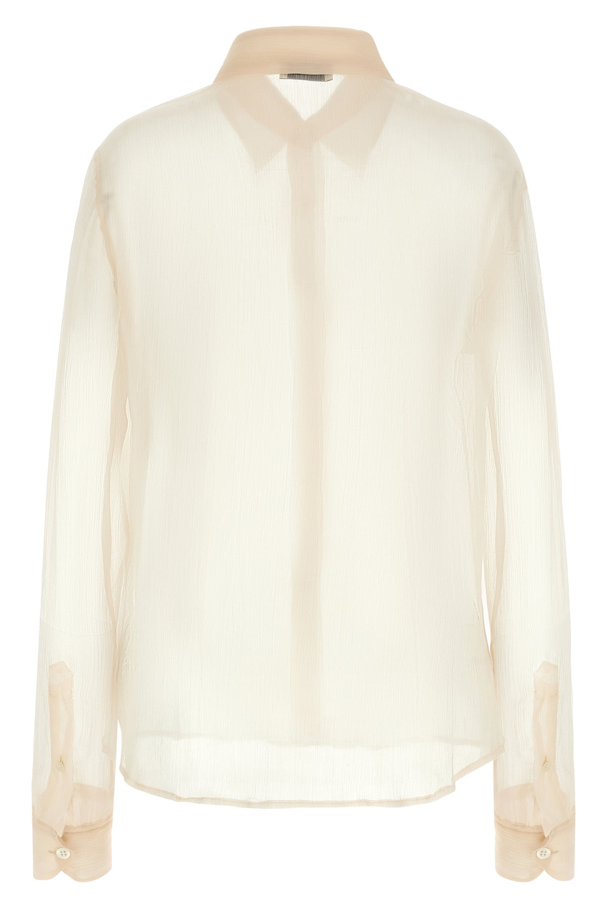 cloudy semi-transparent washed muslin silk shirt