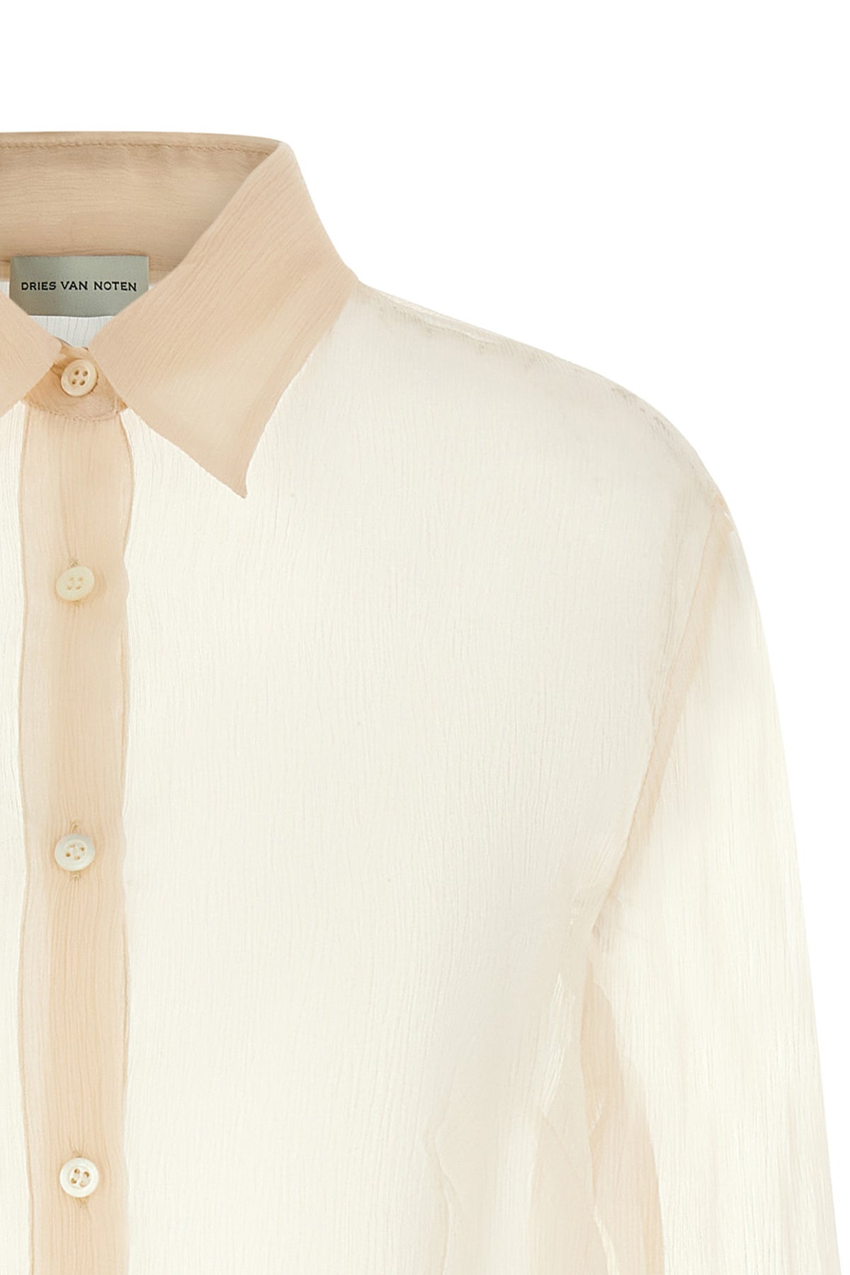 cloudy semi-transparent washed muslin silk shirt