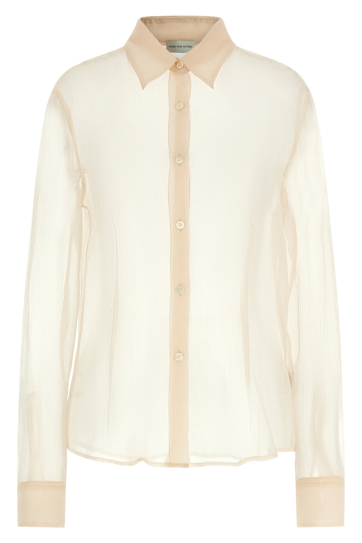 cloudy semi-transparent washed muslin silk shirt