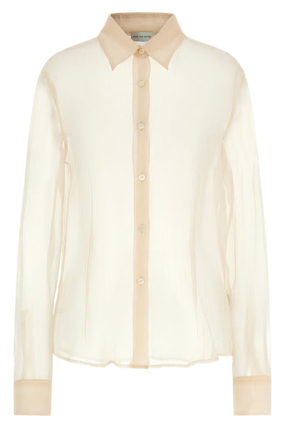 cloudy semi-transparent washed muslin silk shirt
