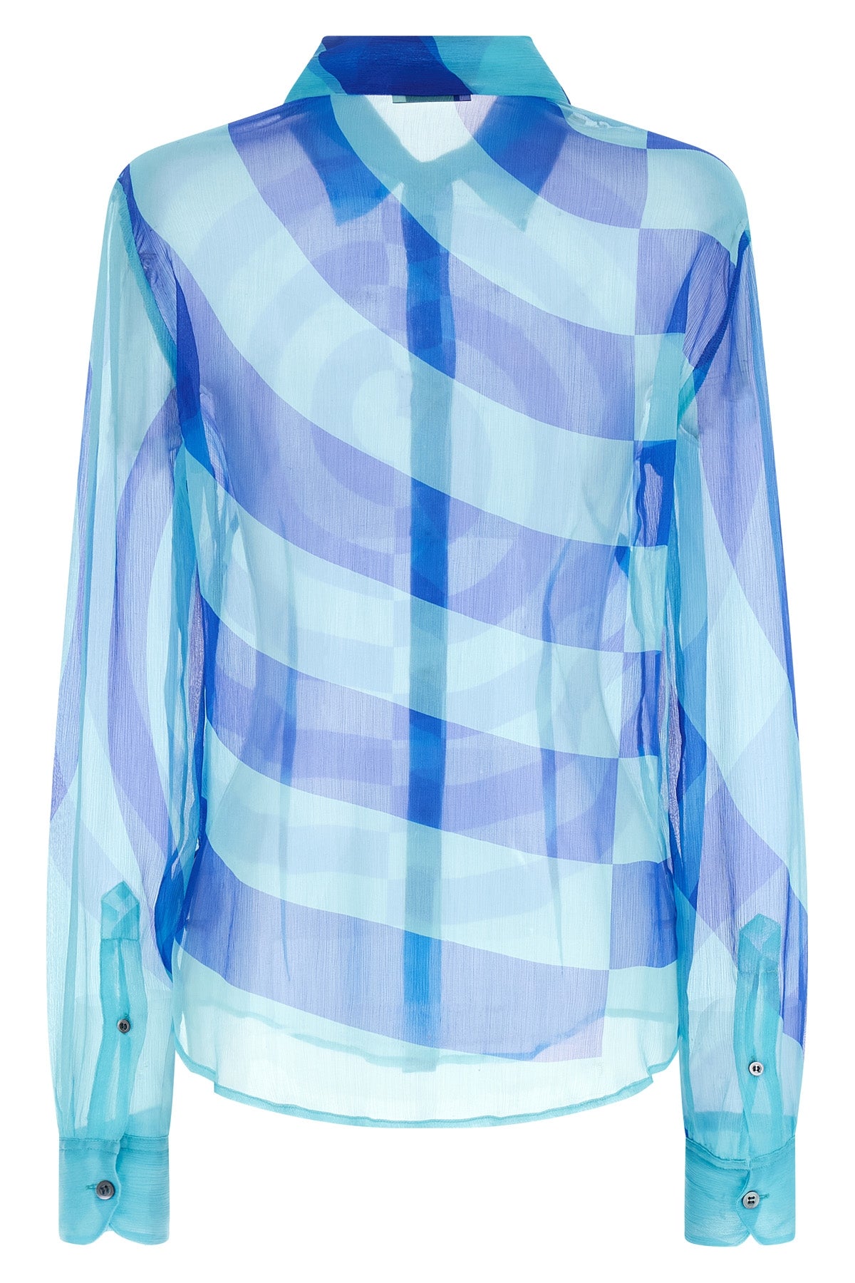 cloudy semi-transparent washed silk muslin shirt