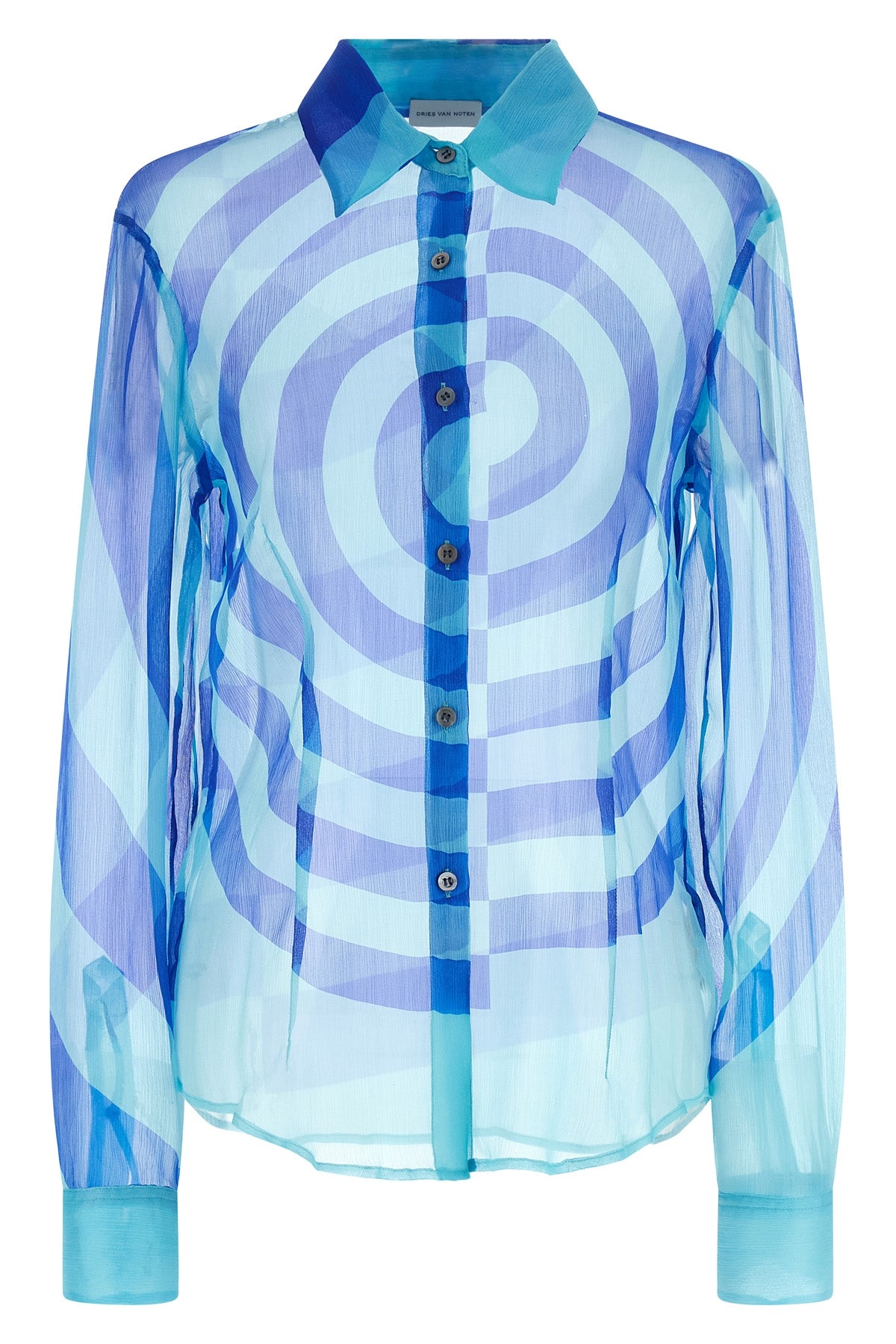 cloudy semi-transparent washed silk muslin shirt