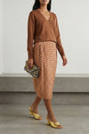 saronga bis polka dot patterned silk skirt