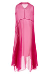 ducy midi dress in semi-transparent silk