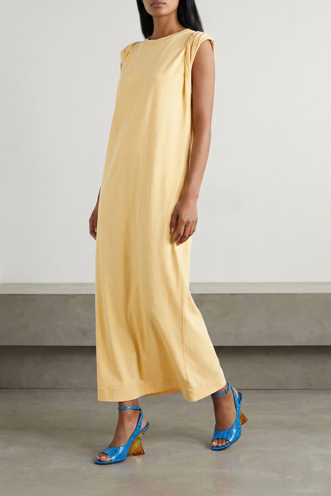 DRIES VAN NOTEN M long hutty dress in light cotton jersey