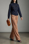 ruffle laminated leather clutch bag