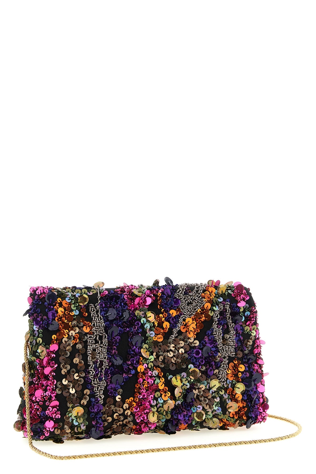 the dries van noten clutch bag is built on a structured satin base