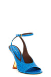 embossed shiny leather sandals