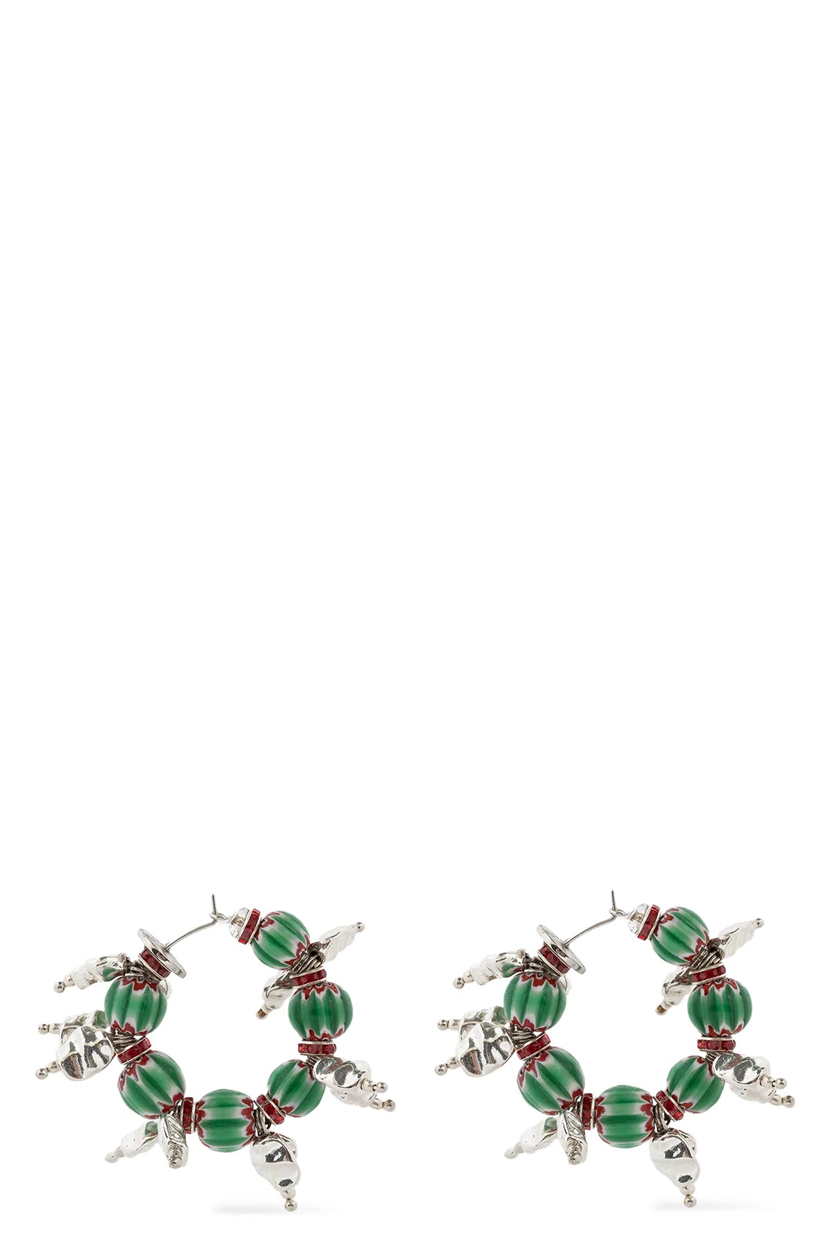 dries van noten earrings feature a hoop pattern defined by an eclectic mix of te