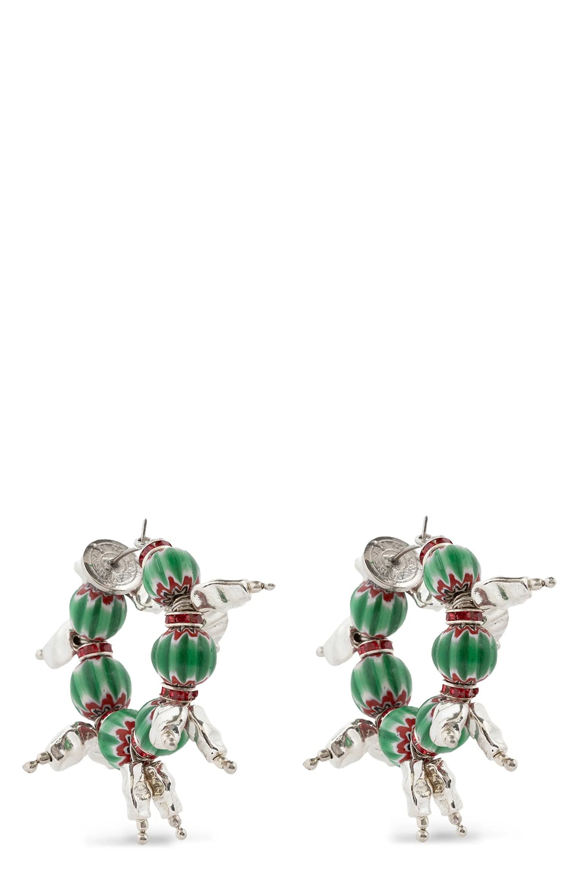 dries van noten earrings feature a hoop pattern defined by an eclectic mix of te