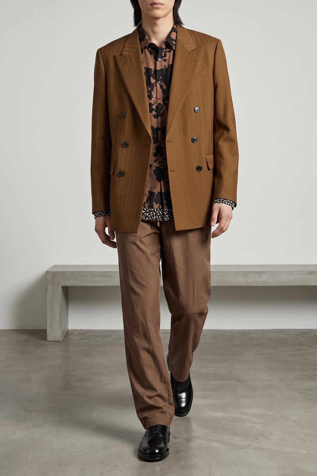 barry double-breasted blazer in wool and viscose blend