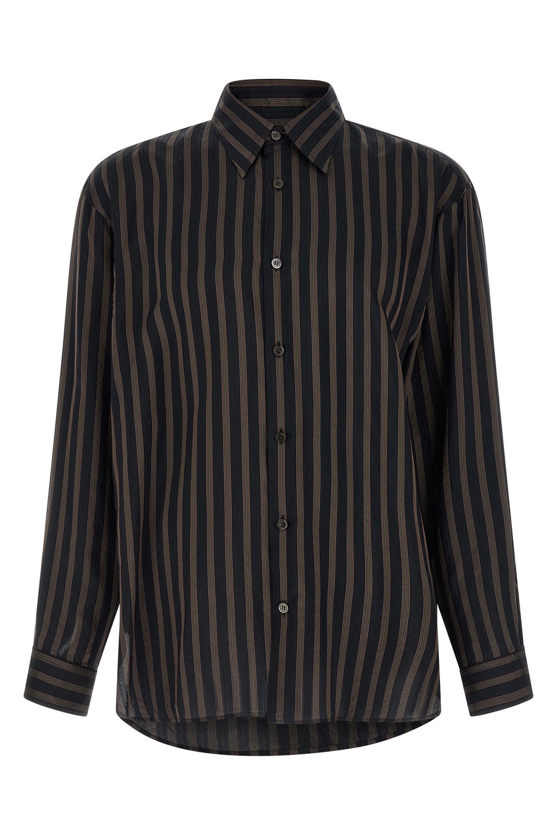 DRIES VAN NOTEN XL croom cupro shirt