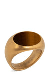 stone signet handmade ring in ecological brass plated