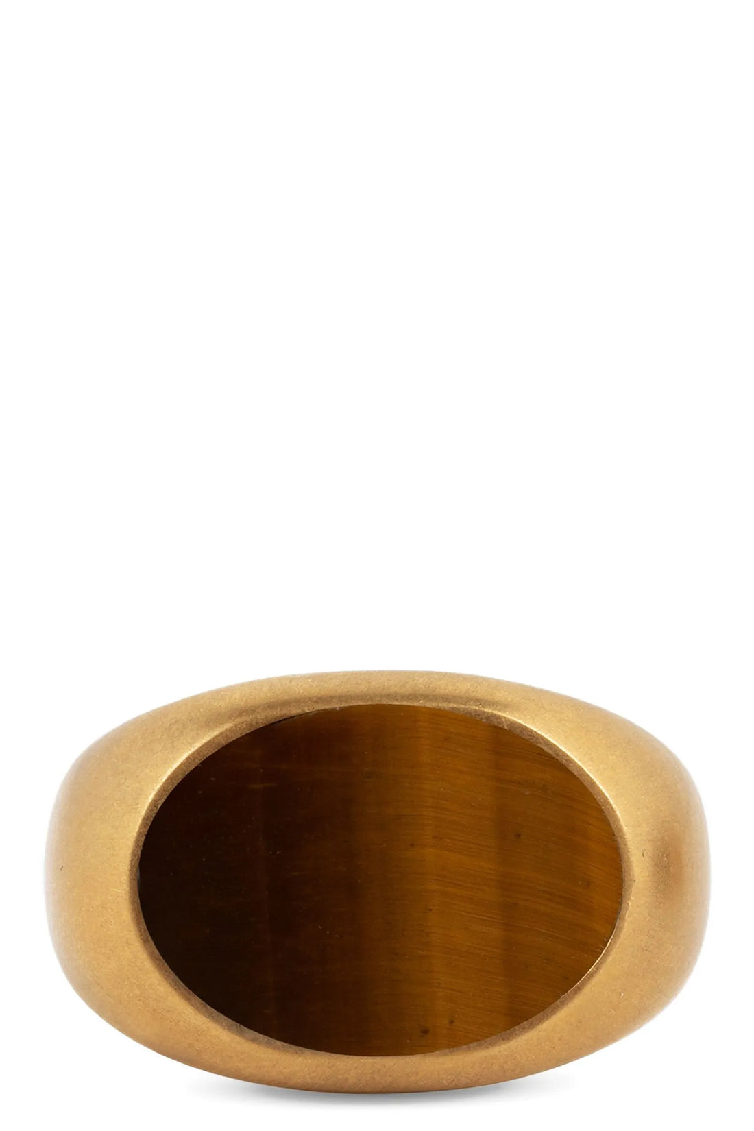 DRIES VAN NOTEN L stone signet handmade ring in ecological brass plated
