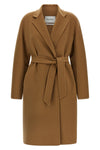 mxmaceri midi coat in double drap of hand-stitched pure cashmere finished