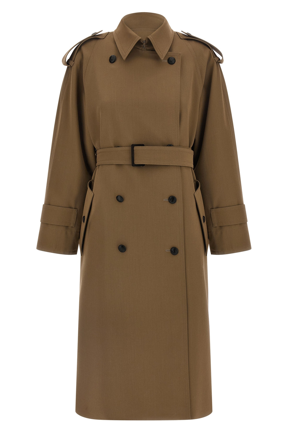 MAX MARA 40 mxmcerto wool gabardine waterproof trench coat